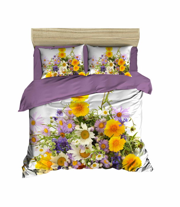 L'essentiel linge de maison Juego de Funda de Edredón Doble Lila, Amarillo y Blanco L'essentiel linge de maison Juego de Funda de Edredón Doble Lila, Amarillo y Blanco